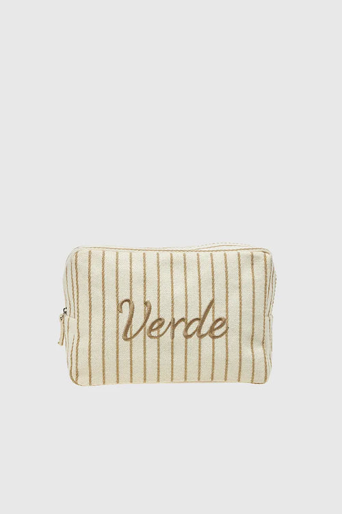 VERDE FASHION | Beauty case in cotone a righe