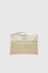 VERDE FASHION | Pochette mare in rafia e tessuto
