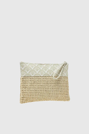 VERDE FASHION | Pochette mare in rafia e tessuto