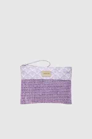 VERDE FASHION | Pochette mare in rafia e tessuto