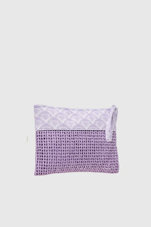 VERDE FASHION | Pochette mare in rafia e tessuto