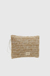 VERDE FASHION | Pochette mare in rafia occhio greco