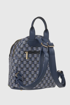VERDE FASHION | Zaino doppia tasca motivo geometrico