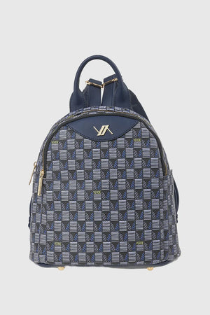 VERDE FASHION | Zaino doppia tasca motivo geometrico