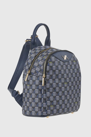 VERDE FASHION | Zaino doppia tasca motivo geometrico