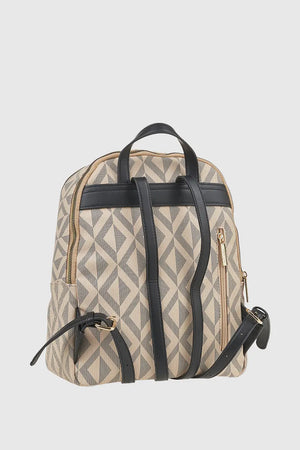 VERDE FASHION | Zaino doppia tasca motivo geometrico