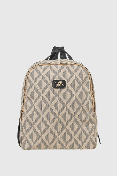 VERDE FASHION | Zaino doppia tasca motivo geometrico