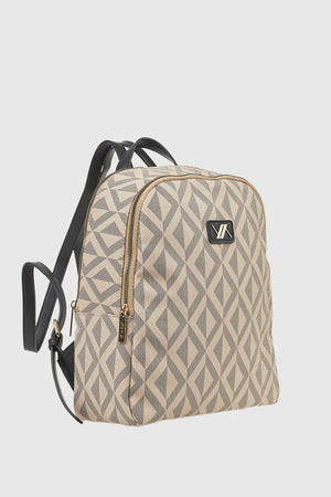 VERDE FASHION | Zaino doppia tasca motivo geometrico