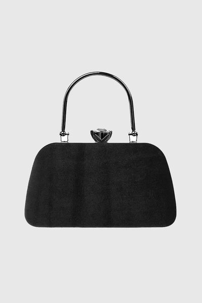 VERDE FASHION | Pochette in velluto con chiusura gioiello