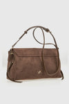 VERDE FASHION | Pochette con patta in ecopelle scamosciata
