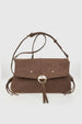 VERDE FASHION | Pochette con patta in ecopelle scamosciata