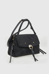 VERDE FASHION | Pochette con patta in ecopelle scamosciata