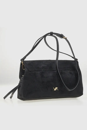 VERDE FASHION | Pochette con patta in ecopelle scamosciata