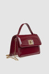 VERDE FASHION | Pochette con patta in ecopelle verniciata