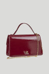VERDE FASHION | Pochette con patta in ecopelle verniciata