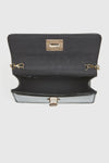 VERDE FASHION | Pochette con patta in ecopelle verniciata