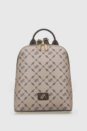 VERDE FASHION | Zaino ecopelle con stampa geometrica logo