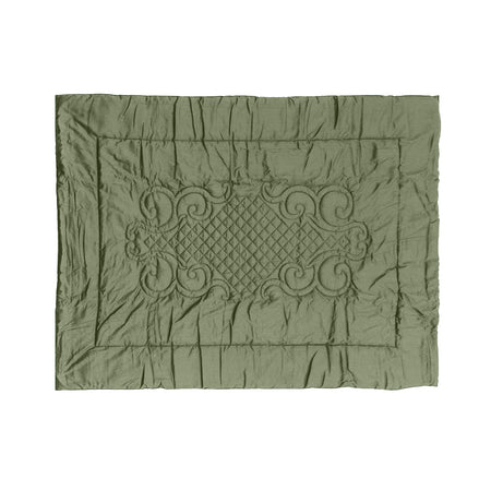 Plaid Arredo  140 x 180 cm in Raso di puro cotone Verde Oliva