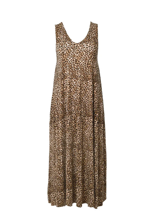 VERDISSIMA Mare | Abito lungo fantasia Leopard Flower