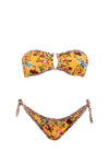 VERDISSIMA Mare | Bikini fascia imbottita+slip annodato Leopard Flower
