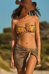 VERDISSIMA Mare | Bikini fascia imbottita+slip annodato Leopard Flower