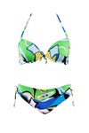VERDISSIMA Mare | Bikini push-up imbottito+slip annodato Abstract