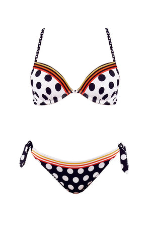 VERDISSIMA Mare | Bikini push-up+slip fiocchi Micro/Macro Pois