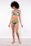 VERDISSIMA Mare | Bikini triangolo alto+slip laccetti Abstract