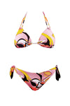 VERDISSIMA Mare | Bikini triangolo imbottito+slip annodato Abstract