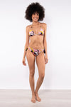 VERDISSIMA Mare | Bikini triangolo imbottito+slip annodato Abstract