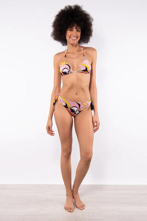 VERDISSIMA Mare | Bikini triangolo imbottito+slip annodato Abstract