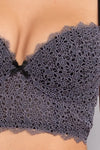 VERDISSIMA | Bustier con coppe imbottite in pizzo Macramè