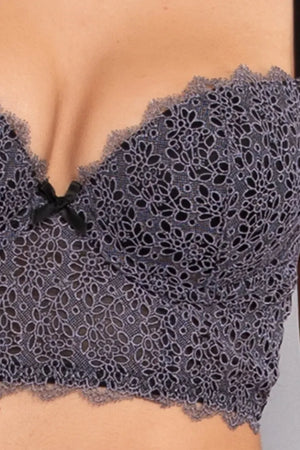 VERDISSIMA | Bustier con coppe imbottite in pizzo Macramè