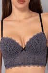 VERDISSIMA | Bustier con coppe imbottite in pizzo Macramè