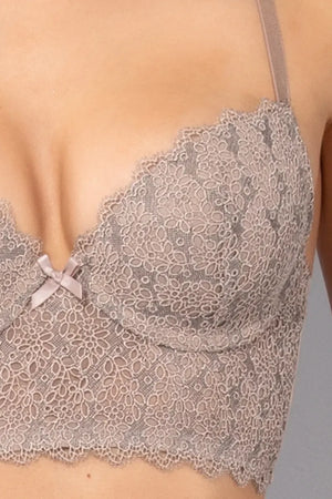 VERDISSIMA | Bustier con coppe imbottite in pizzo Macramè