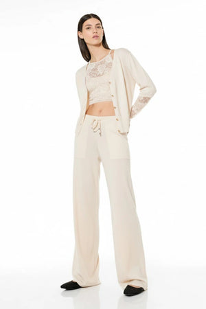 VERDISSIMA | Cardigan con inserti in pizzo