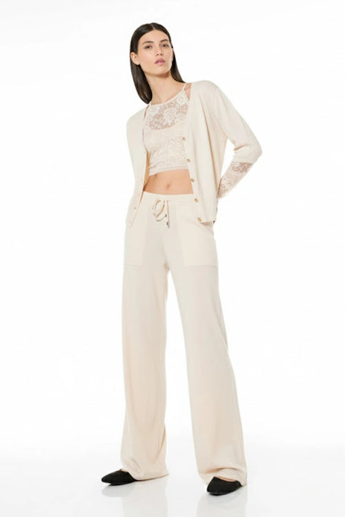 VERDISSIMA | Cardigan con inserti in pizzo