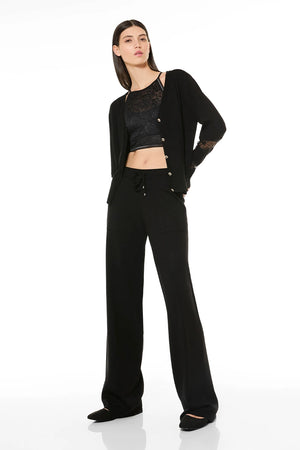 VERDISSIMA | Cardigan con inserti in pizzo