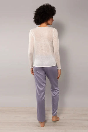 VERDISSIMA | Maglia semi trasparente scollo a barca