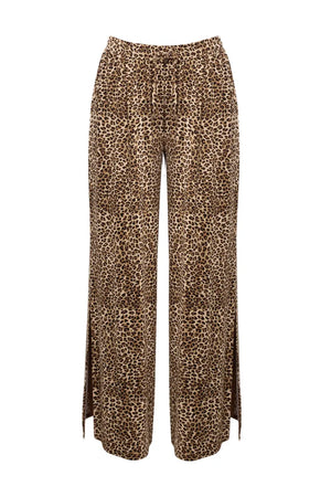 VERDISSIMA Mare | Pantalone con spacchi fantasia Leopard Flower