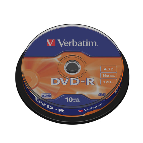 Scatola 10 Dvd-R Spindle 16X 4.7Gb 120Min.Serigrafato