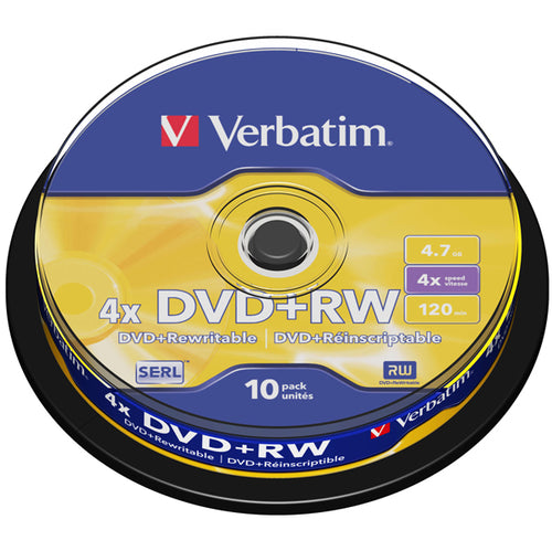 Scatola 10 Dvd+Rw Spindle 4X 4.7Gb 120Min.