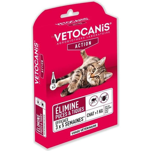 Pipette VETOCANIS Spot On, Anti-pulci e Anti-tick - Per cat