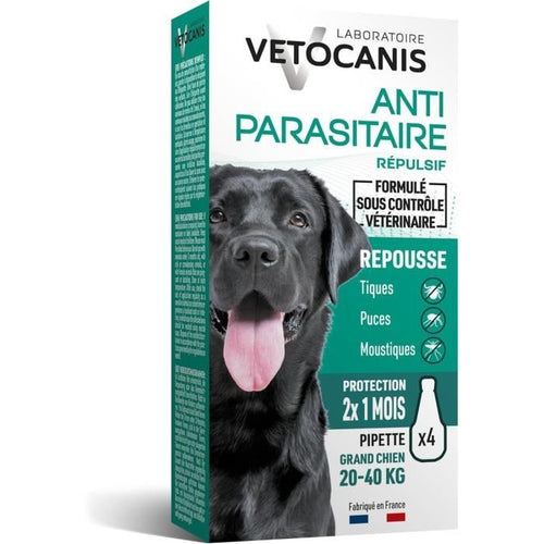 VETOCANIS 4 pipette anti-pulce e anti-tick - per cani di grossa taglia 20-40 kg - 2x 1 mese di protezione