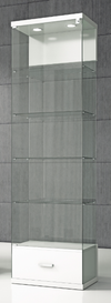 Vetrina da esposizione con mobiletto basso e faretti led cm. 60x40x210h