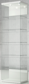 Vetrina espositiva con ripiani interni e plafoniera con faretti LED cm. 60x40x210h