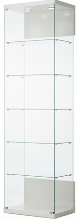 Vetrina espositiva con ripiani interni e plafoniera con faretti LED cm. 60x40x210h