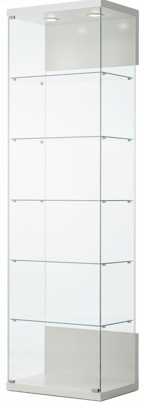 Vetrina espositiva con ripiani interni e plafoniera con faretti LED cm. 60x40x210h