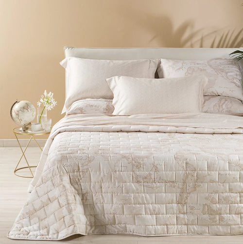 Copriletto Primaverile In Raso Di Cotone Geo White Matrimoniale Unica Alviero Martini 1A Classe