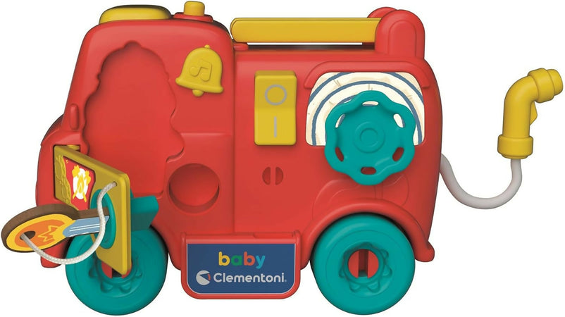 CLEMENTONI Montessori Baby Firetruck - camion dei pompieri con metodo Montessori - educativo - con elementi in legno, 17551